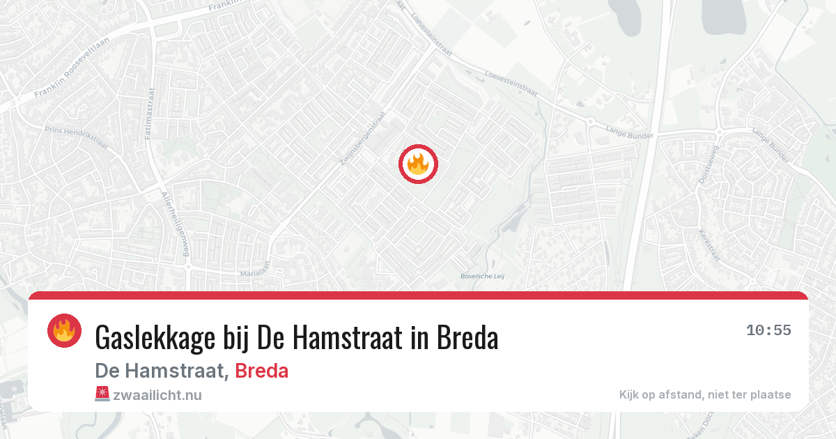 Gaslekkage bij De Hamstraat in Breda — 16 jul 2026