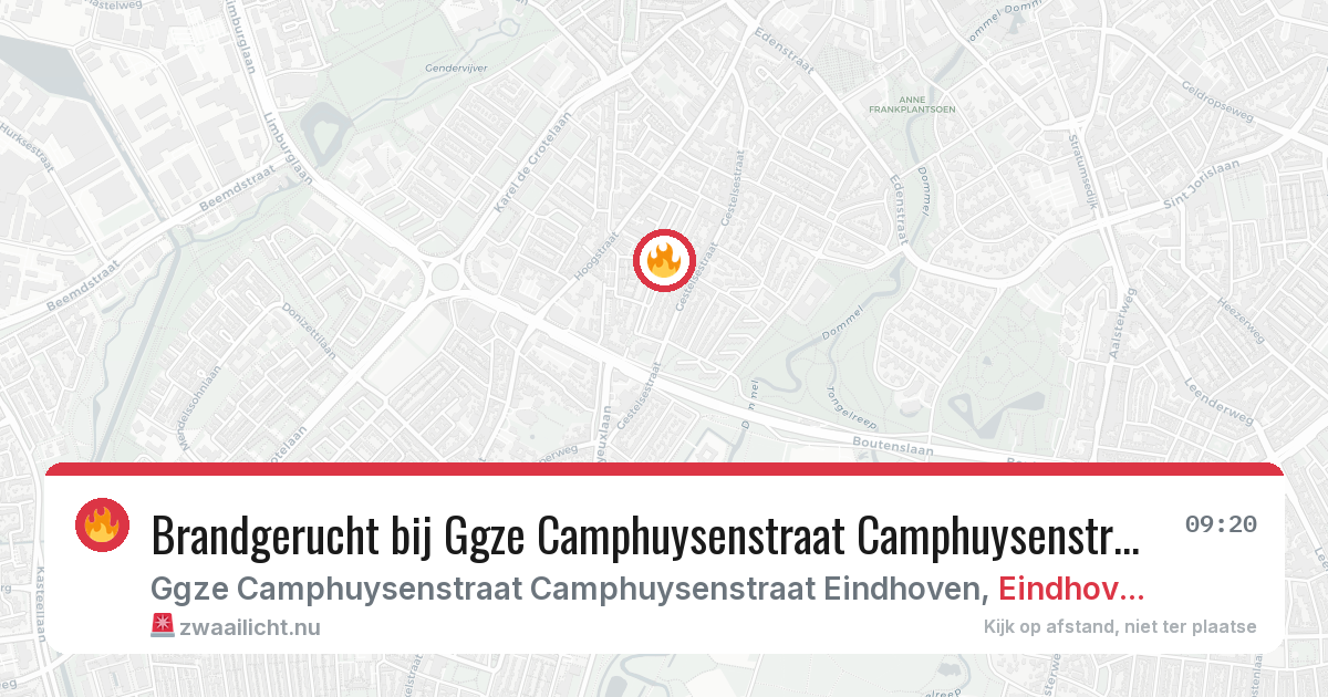 Brandgerucht bij Ggze Camphuysenstraat Camphuysenstraat Eindhoven in Eindhoven — 7 apr 2026