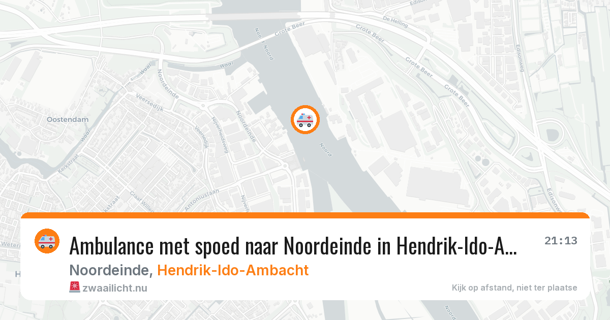 Ambulance met spoed naar Noordeinde in Hendrik-Ido-Ambacht — 13 jul 2026
