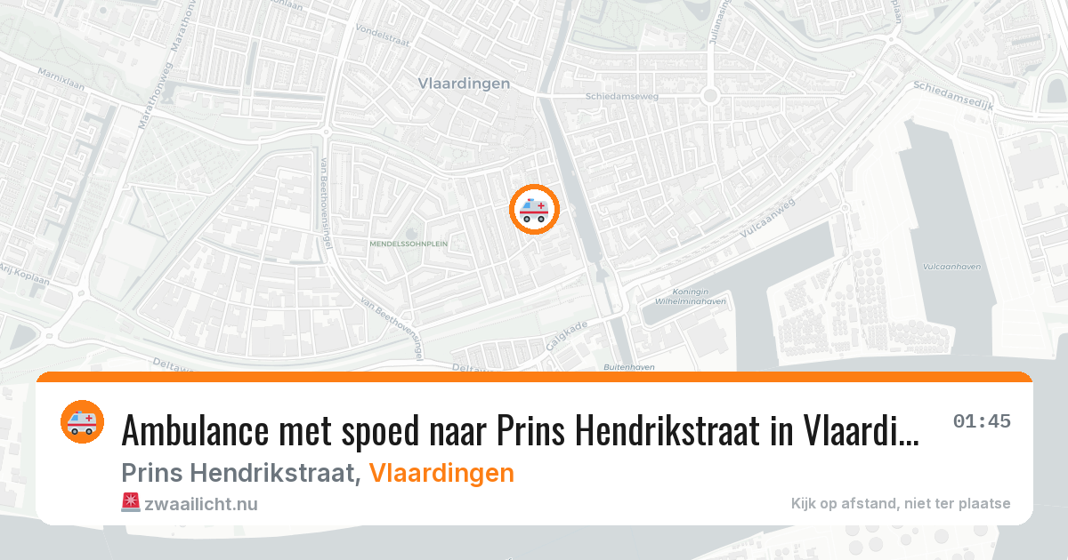Ambulance met spoed naar Prins Hendrikstraat in Vlaardingen — 2 mrt 2026