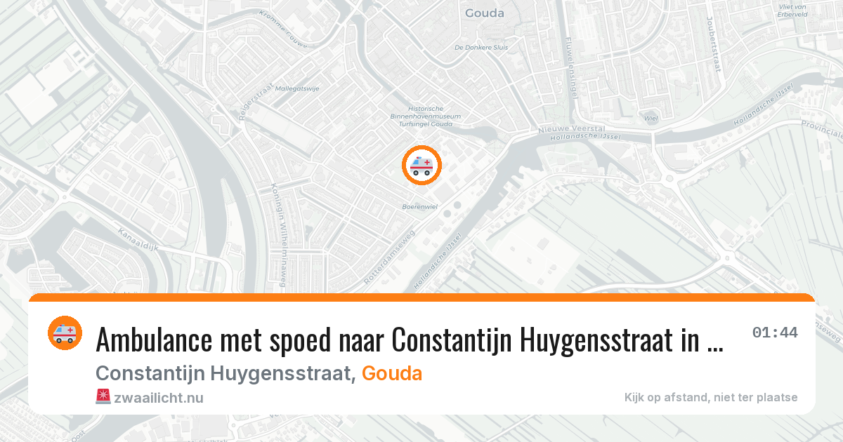 Ambulance met spoed naar Constantijn Huygensstraat in Gouda — 23 jul 2026