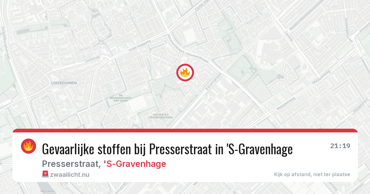 Gevaarlijke stoffen bij Presserstraat in 'S-Gravenhage — 17 mrt 2026