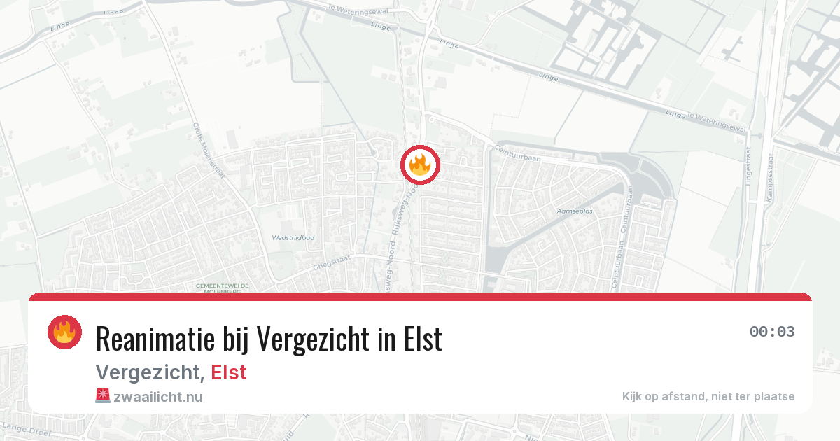 Reanimatie bij Vergezicht in Elst — 21 jul 2026