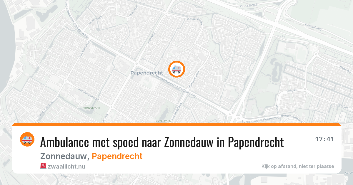 Ambulance met spoed naar Zonnedauw in Papendrecht — 14 mei 2026