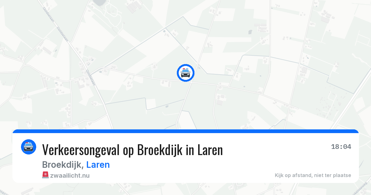 Verkeersongeval op Broekdijk in Laren — 3 jul 2026