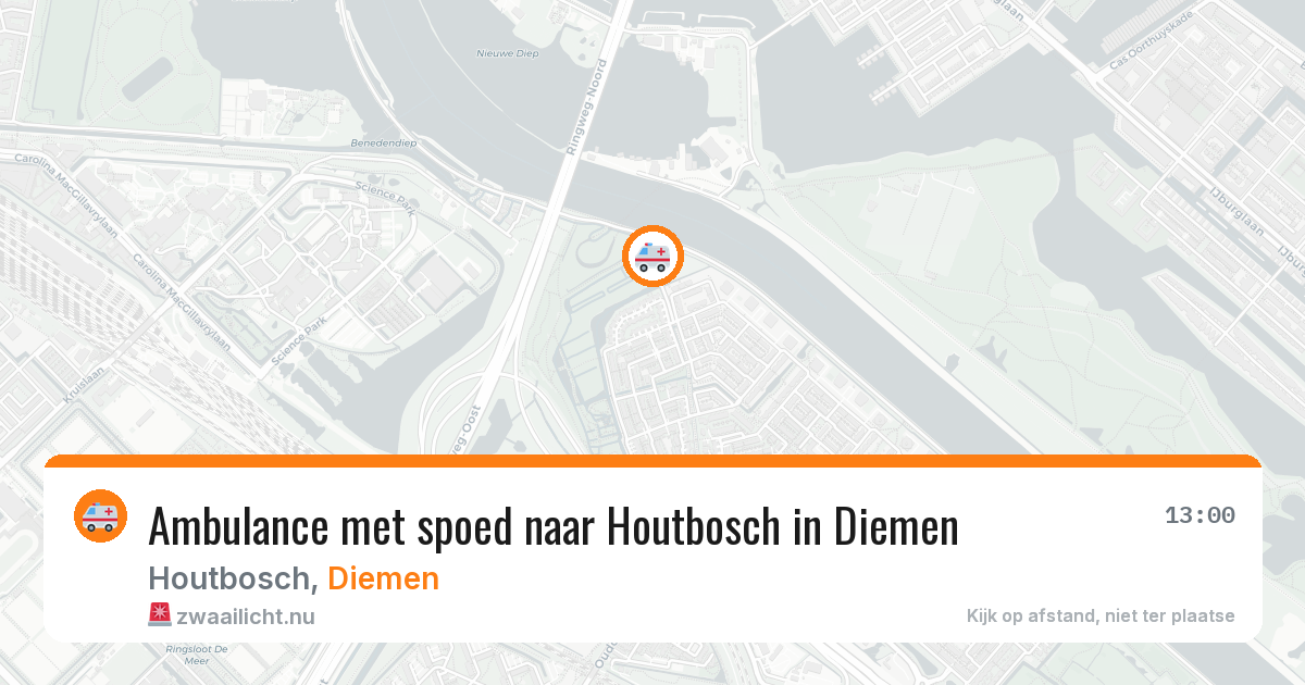 Ambulance met spoed naar Houtbosch in Diemen — 12 mei 2026
