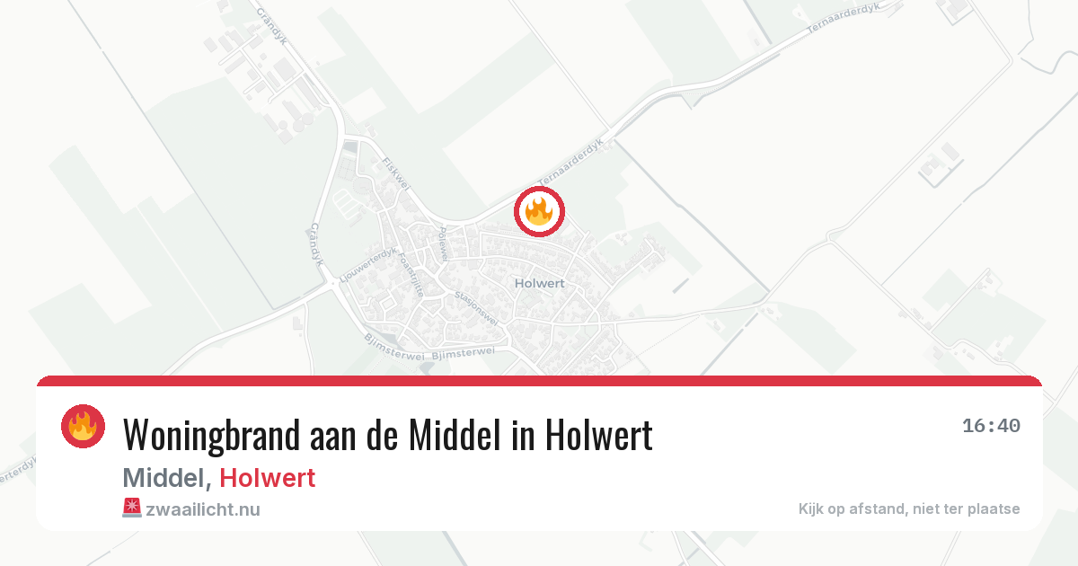 Woningbrand aan de Middel in Holwert — 15 feb 2026