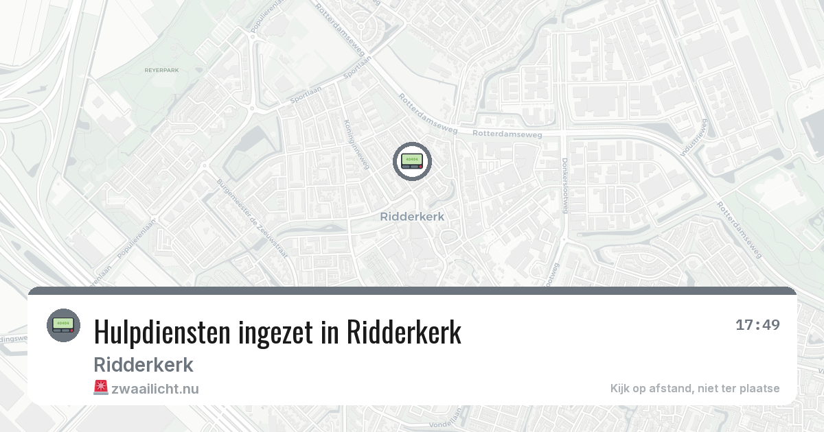 Hulpdiensten ingezet in Ridderkerk — 26 mei 2026 | 🚨 Zwaailicht.nu