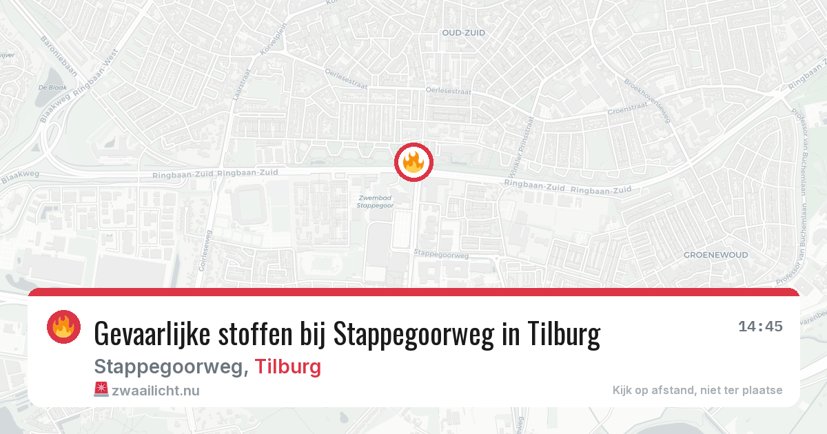 Gevaarlijke stoffen bij Stappegoorweg in Tilburg — 21 jul 2026