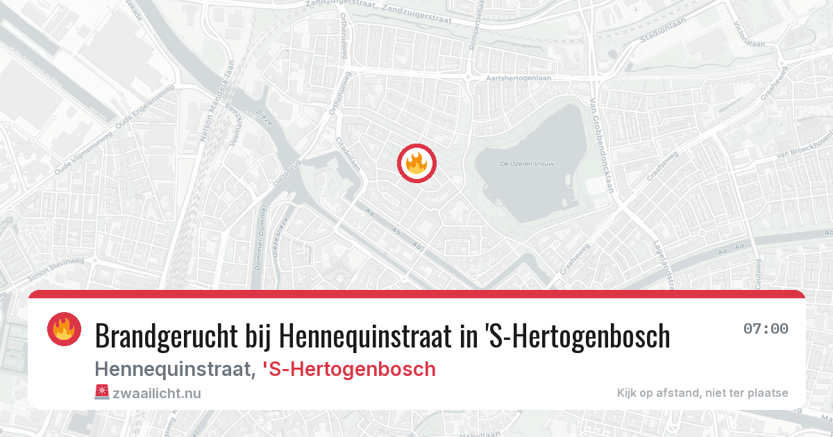 Brandgerucht bij Hennequinstraat in 'S-Hertogenbosch — 25 mrt 2026