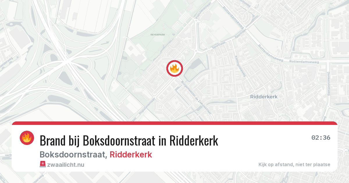 Brand bij Boksdoornstraat in Ridderkerk — 28 mrt 2026