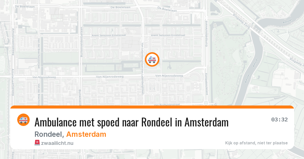 Ambulance met spoed naar Rondeel in Amsterdam — 12 jul 2026