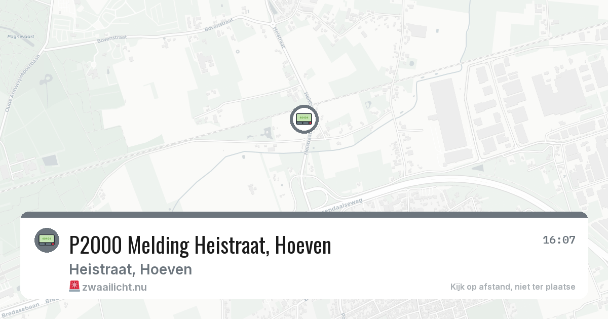 P2000 Melding Heistraat, Hoeven — 1 jun 2026