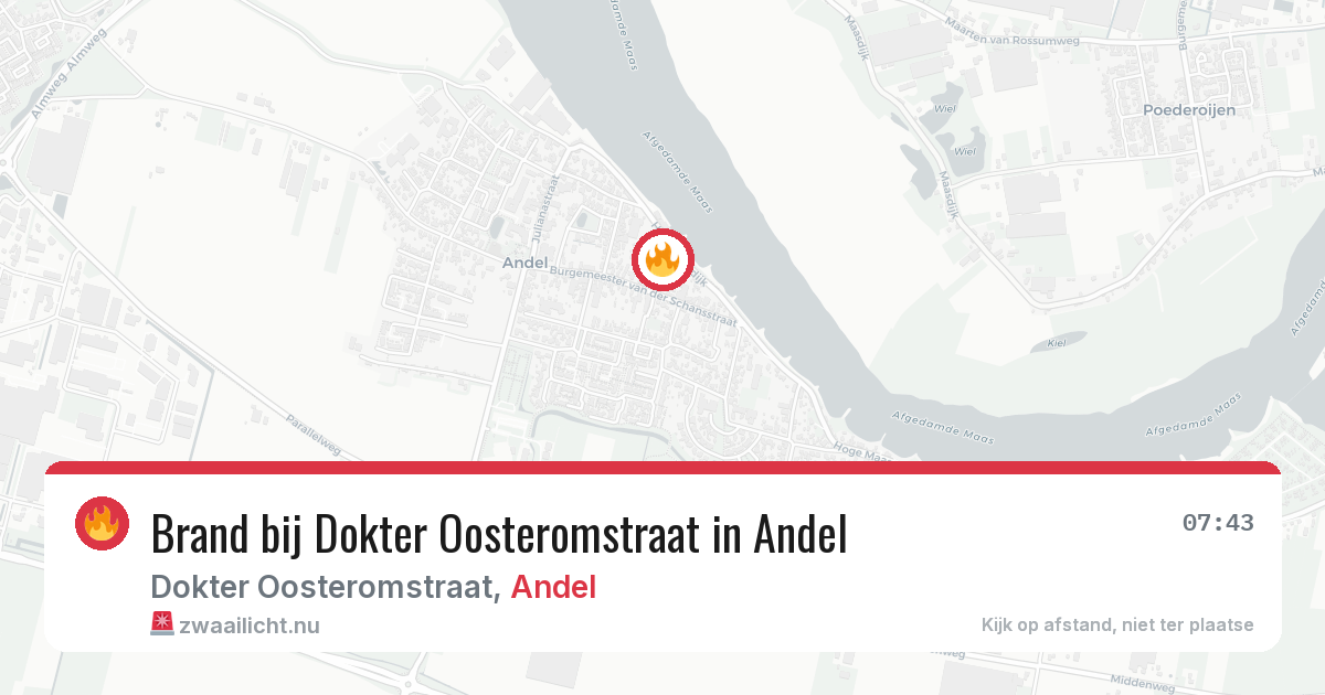 Brand bij Dokter Oosteromstraat in Andel — 26 jul 2026