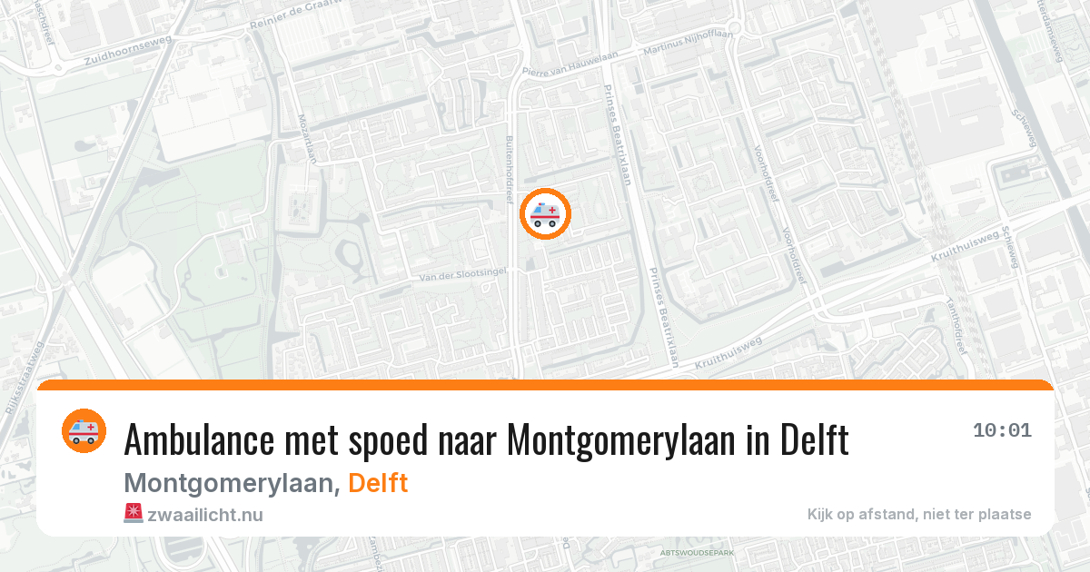 Ambulance met spoed naar Montgomerylaan in Delft — 27 mei 2026