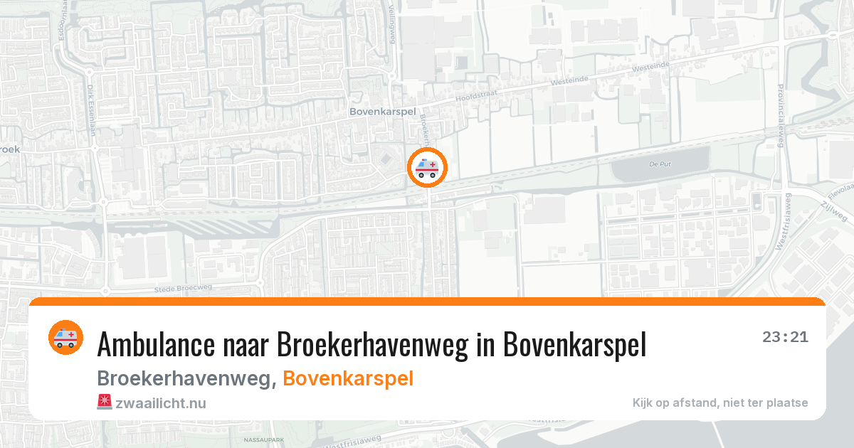 Ambulance naar Broekerhavenweg in Bovenkarspel — 23 jul 2026