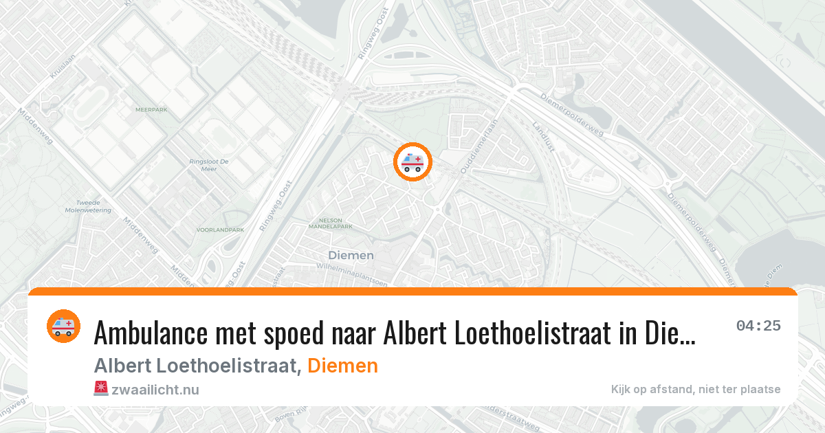 Ambulance met spoed naar Albert Loethoelistraat in Diemen — 19 mei 2026