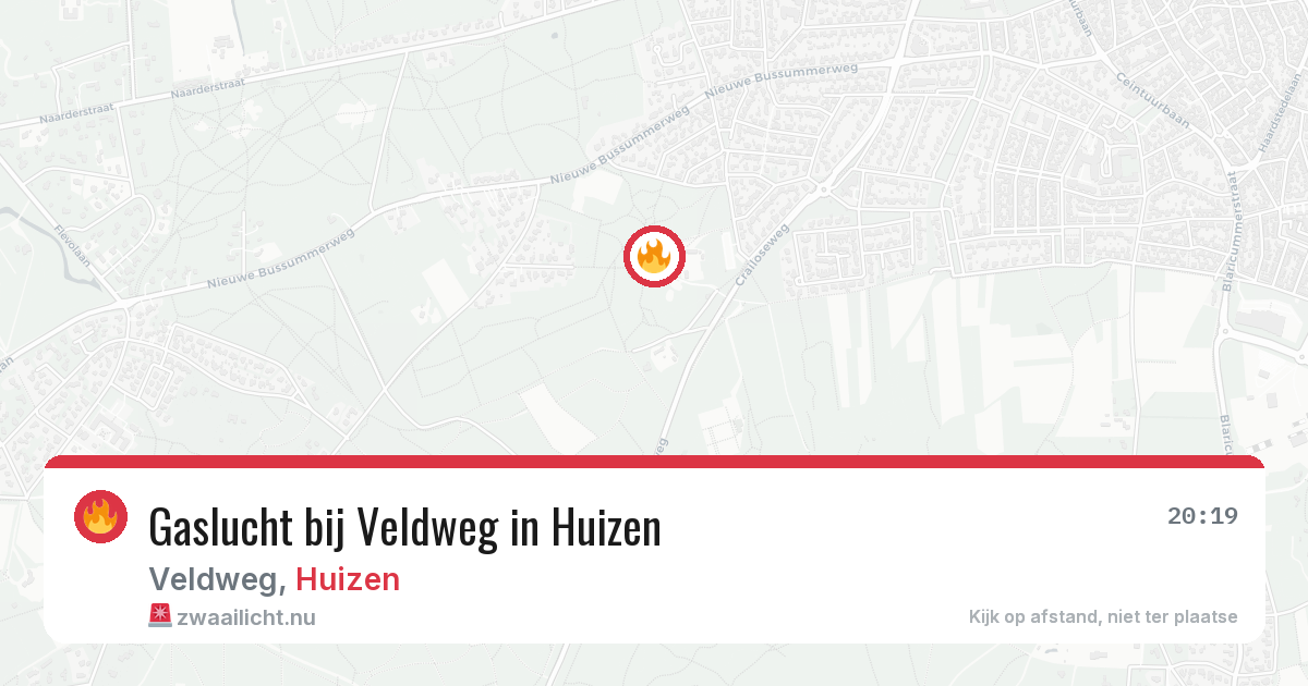 Gaslucht bij Veldweg in Huizen — 10 mrt 2026