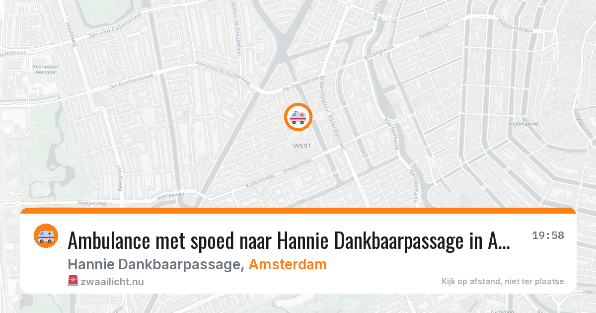 Ambulance met spoed naar Hannie Dankbaarpassage in Amsterdam — 10 jul 2026