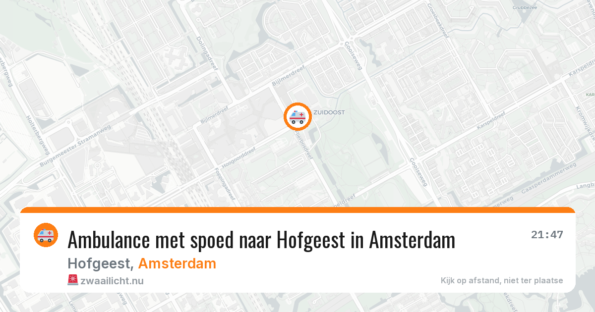 Ambulance met spoed naar Hofgeest in Amsterdam — 14 mrt 2026