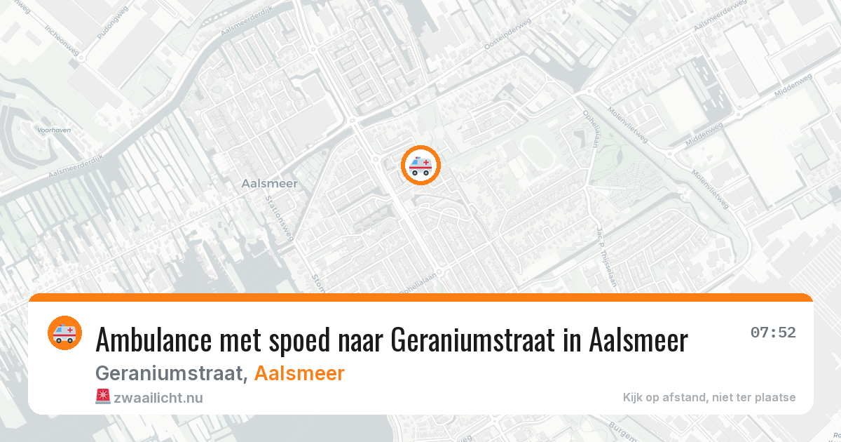 Ambulance met spoed naar Geraniumstraat in Aalsmeer — 1 jun 2026