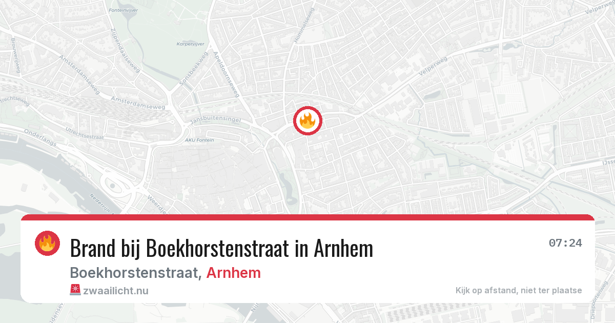 Brand bij Boekhorstenstraat in Arnhem — 14 mrt 2026