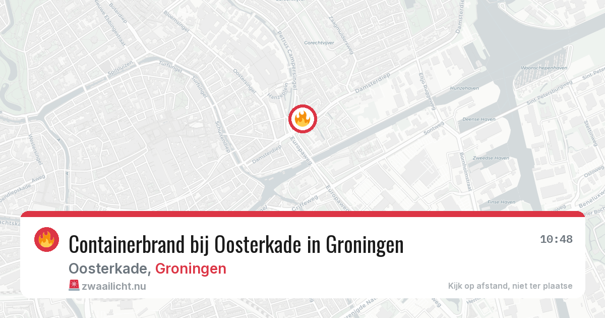 Containerbrand bij Oosterkade in Groningen — 21 jul 2026