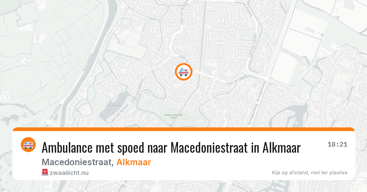 Ambulance met spoed naar Macedoniestraat in Alkmaar — 1 jun 2026