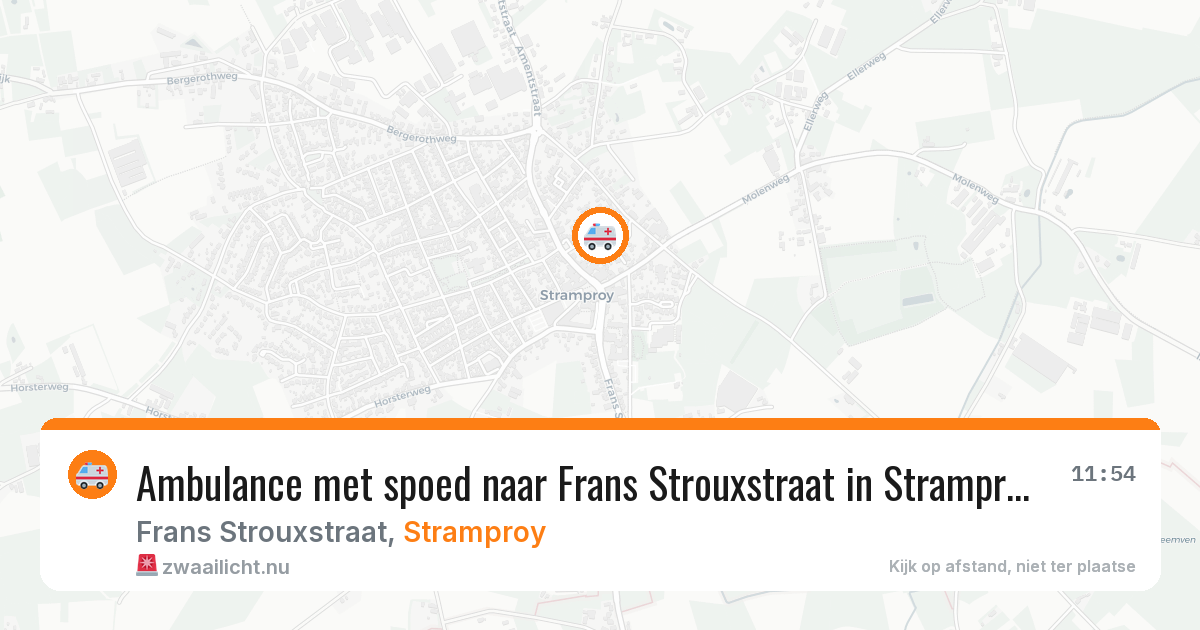 Ambulance met spoed naar Frans Strouxstraat in Stramproy — 10 jul 2026