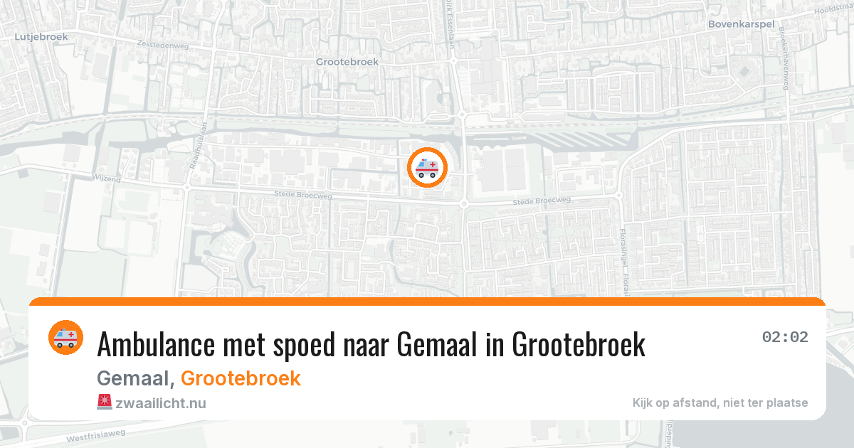 Ambulance met spoed naar Gemaal in Grootebroek — 12 jul 2026