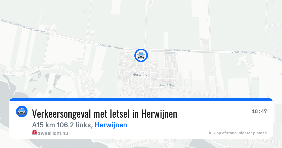 Verkeersongeval met letsel in Herwijnen — 23 mei 2026