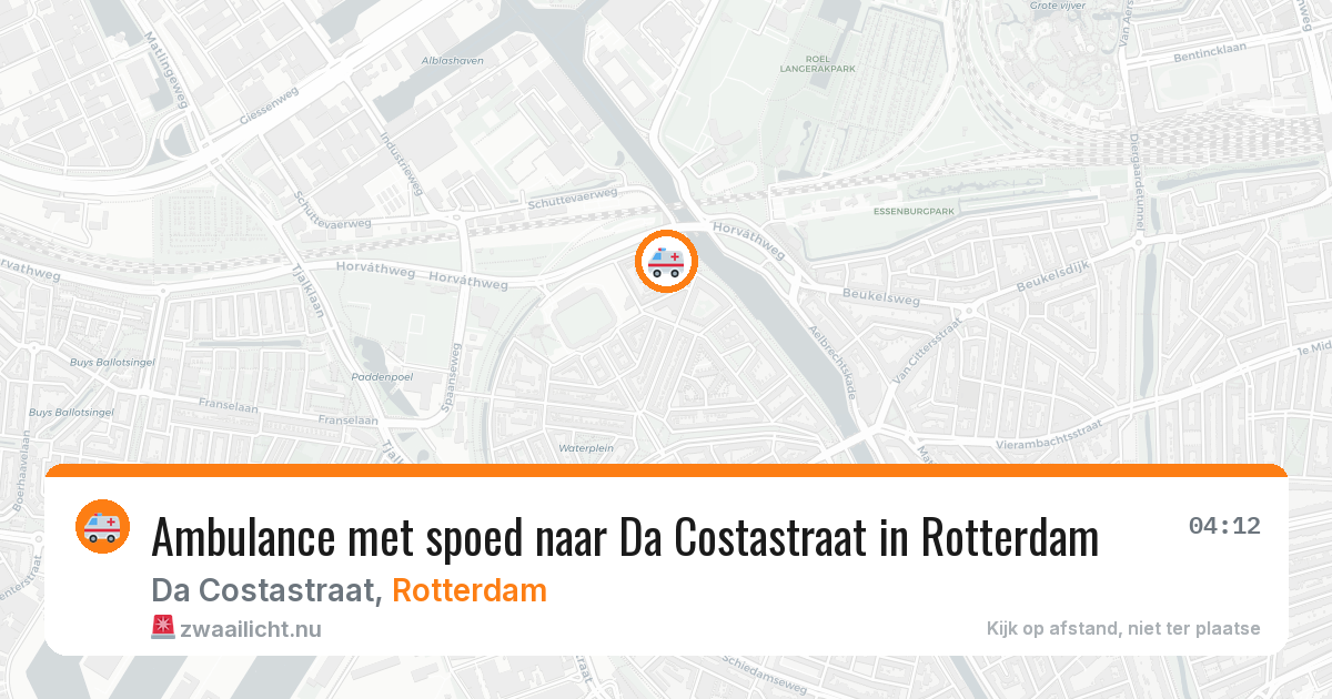 Ambulance met spoed naar Da Costastraat in Rotterdam — 17 jul 2026