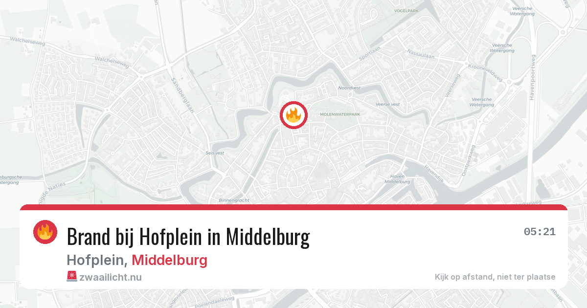 Brand bij Hofplein in Middelburg — 17 jul 2026