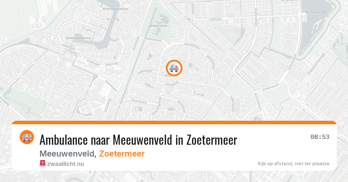 Ambulance naar Meeuwenveld in Zoetermeer — 16 jul 2026