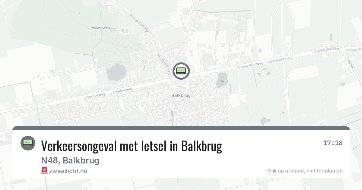 Verkeersongeval met letsel in Balkbrug — 10 apr 2026