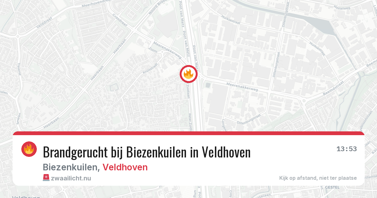 Brandgerucht bij Biezenkuilen in Veldhoven — 30 mrt 2026