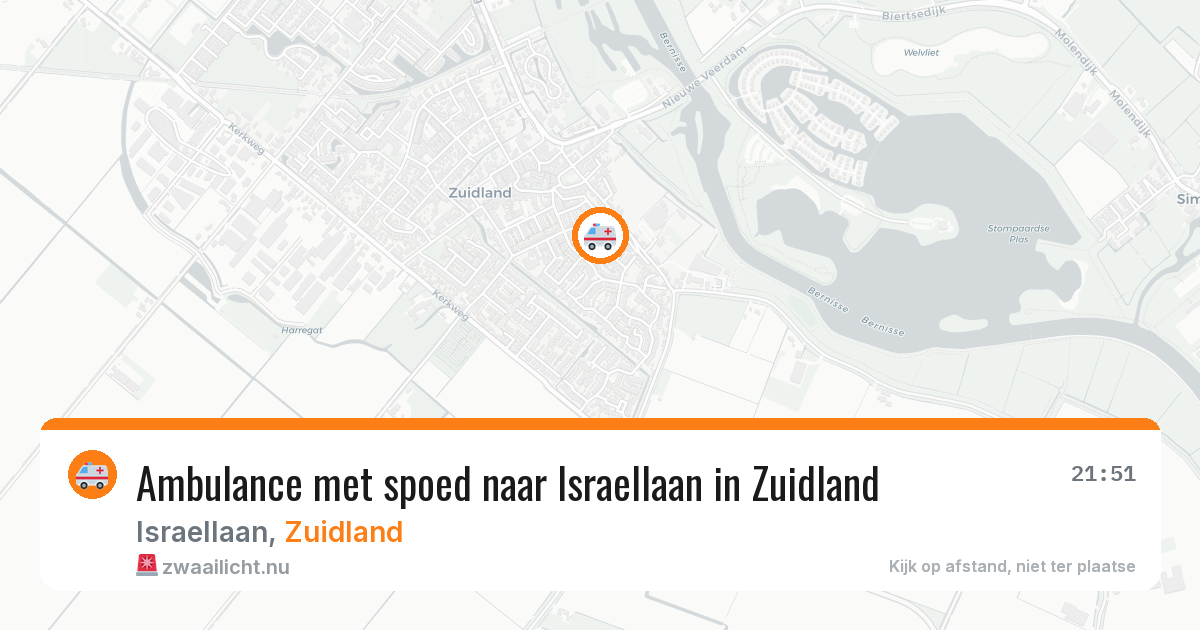 Ambulance met spoed naar Israellaan in Zuidland — 22 mrt 2026