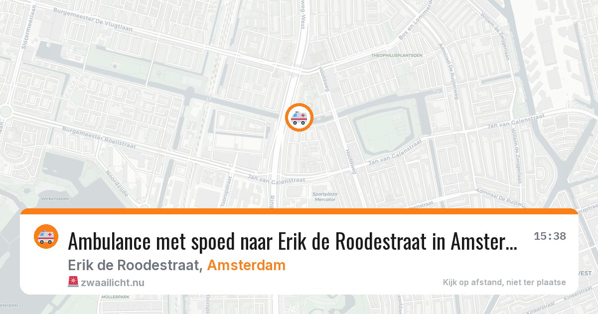 Ambulance met spoed naar Erik de Roodestraat in Amsterdam — 23 mrt 2026