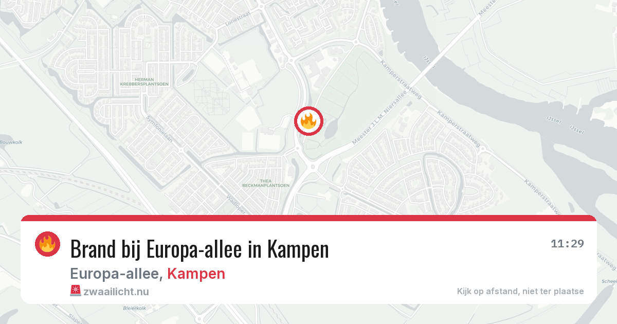 Brand bij Europa-allee in Kampen — 19 jul 2026