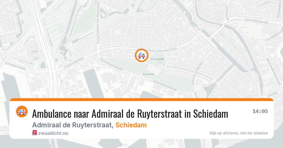 Ambulance naar Admiraal de Ruyterstraat in Schiedam — 8 mei 2026