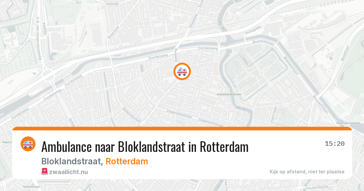 Ambulance naar Bloklandstraat in Rotterdam — 15 jul 2026