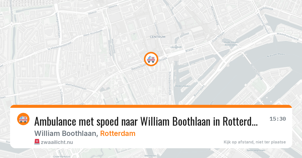 Ambulance met spoed naar William Boothlaan in Rotterdam — 25 jul 2026