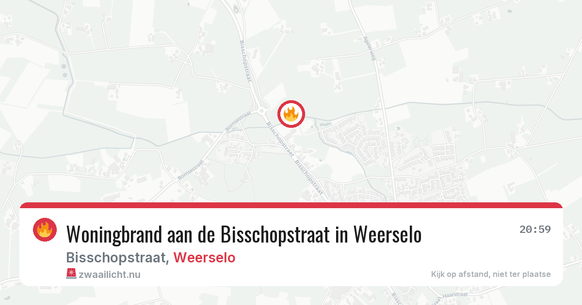 Woningbrand aan de Bisschopstraat in Weerselo — 29 mei 2026