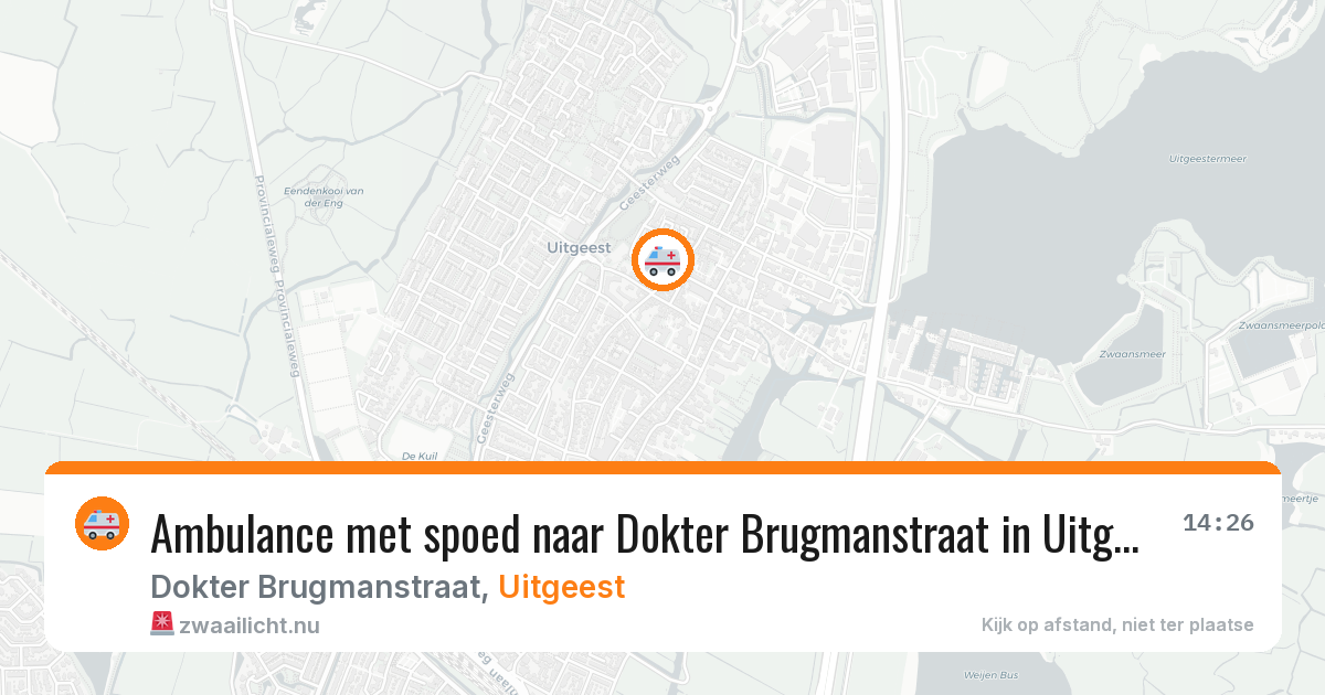 Ambulance met spoed naar Dokter Brugmanstraat in Uitgeest — 19 mei 2026