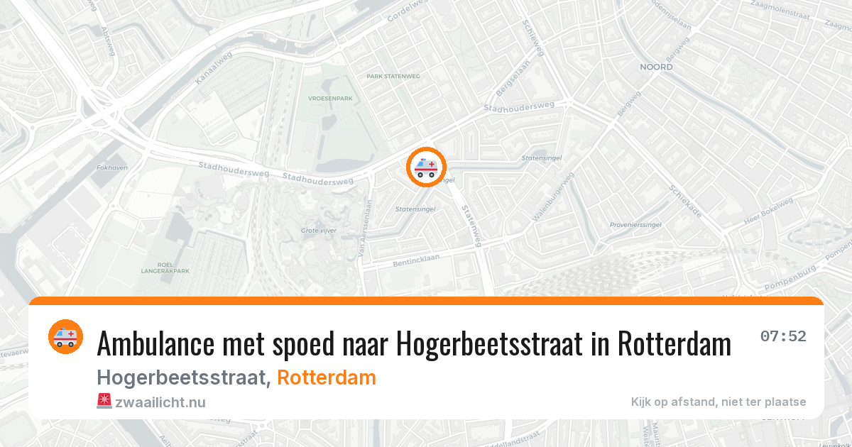 Ambulance met spoed naar Hogerbeetsstraat in Rotterdam — 27 jul 2026