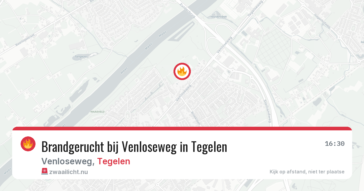 Brandgerucht bij Venloseweg in Tegelen — 23 jul 2026