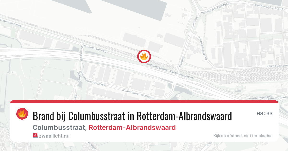 Brand bij Columbusstraat in Rotterdam-Albrandswaard — 9 jun 2026