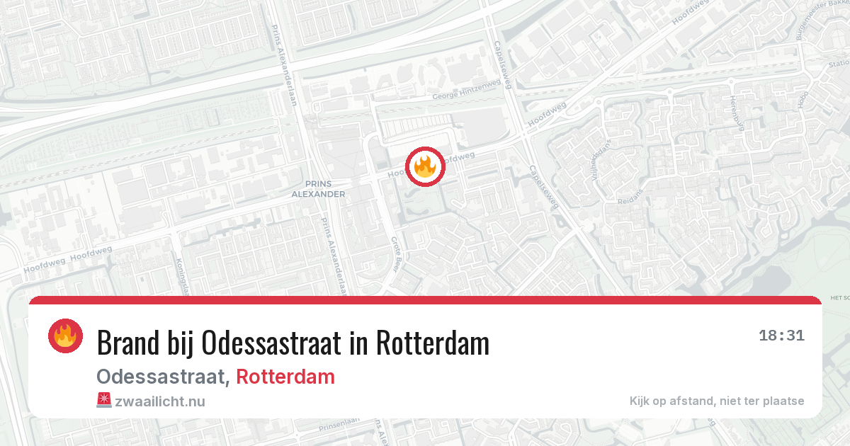 Brand bij Odessastraat in Rotterdam — 17 jul 2026