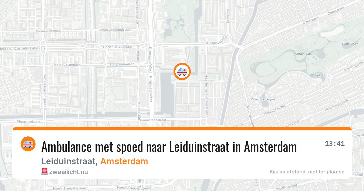 Ambulance met spoed naar Leiduinstraat in Amsterdam — 23 feb 2026