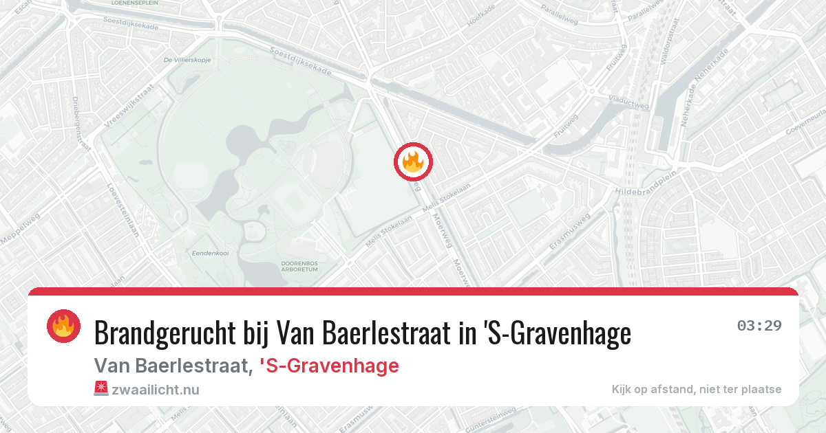 Brandgerucht bij Van Baerlestraat in 'S-Gravenhage — 21 jul 2026